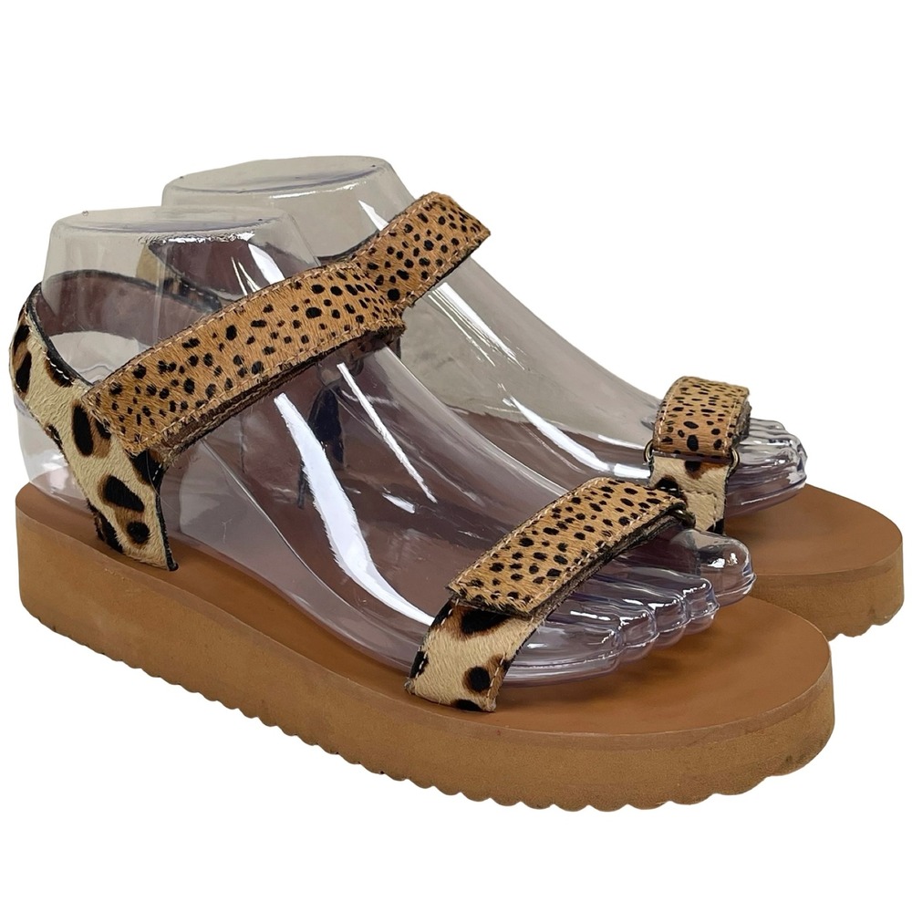 Madewell The Maggie Platform Sandal Womens 6.5 Brown Leopard Calf‎ Hair MC715